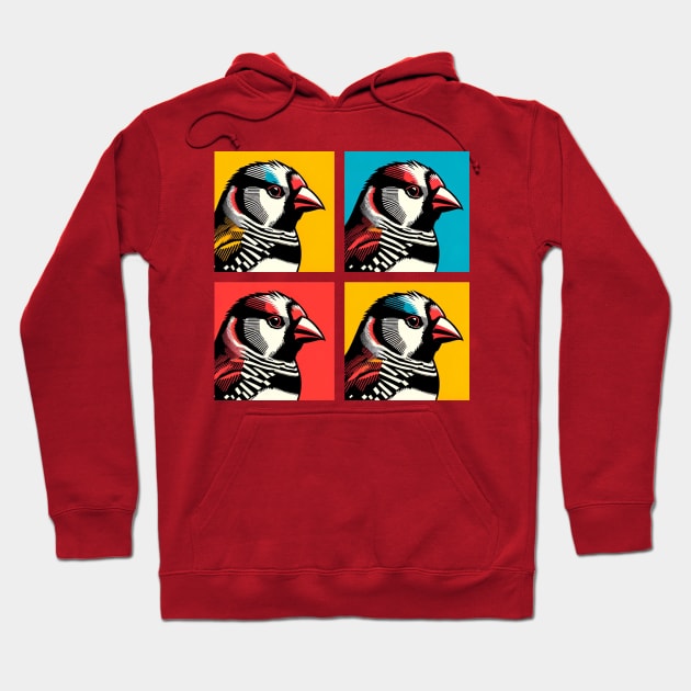 Pop Zebra Finch Art - Cool Birds Hoodie by PawPopArt